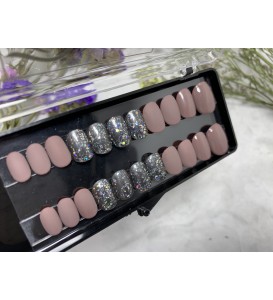 VV Mauve Glitter Press-on-Nails